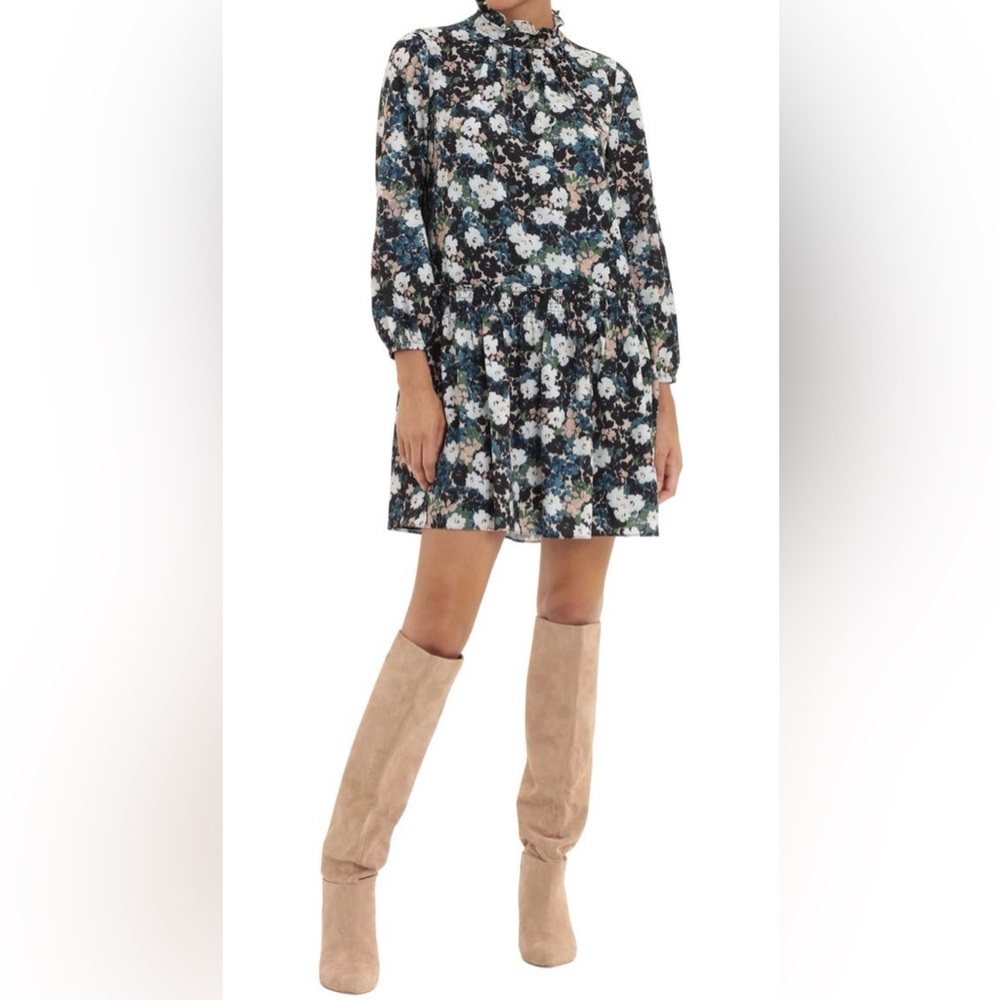 Donna Morgan Floral Smocked Drop Waist Dress Size 8